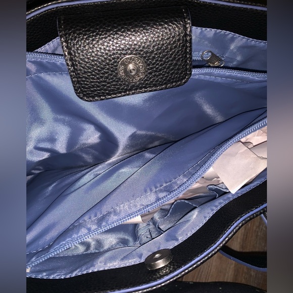 "NAUTICA"WOMEN'S BLK.FAUX PEBBLE LEATHER TOW THE LINE TOTE -AUTHENTIC - Picture 7 of 11